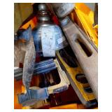 Assorted Hand Tools with Yellow Toolbox