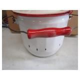 Vintage Enamel Covered Pot