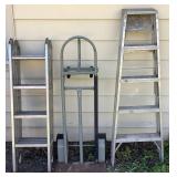 Ladder and 2 Wheel Dolly/4 Wheel Cart Lot