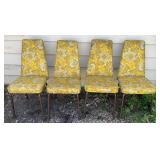 Four Vintage MCM Vinyl Virtue of California Dining Room High Back Chairs - Virtue Bros.