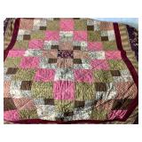 Vintage Machine Stitched Quilt 68" x 51"