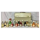Vintage Watkins Case and Glass Bottles of Flavorings and Extracts