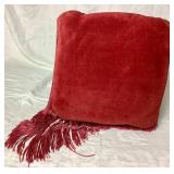 Metal Clawfoot Tripod Base Antique Footstool with Upholstered Tassel Seat Cushion