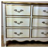 Vintage 9 Drawer French Provincial Style Lowboy Dresser