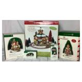 Department 56 North Star Commuter Train Station, Northern Lights Fire Station, Raising the Flag at the North Pole, Rescue Ready and Santa