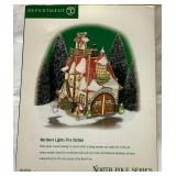 Department 56 North Star Commuter Train Station, Northern Lights Fire Station, Raising the Flag at the North Pole, Rescue Ready and Santa