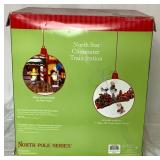 Department 56 North Star Commuter Train Station, Northern Lights Fire Station, Raising the Flag at the North Pole, Rescue Ready and Santa