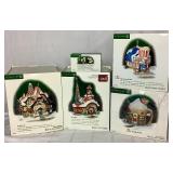 Department 56 North Pole Series The Egg Nog Pub Polar Palace Theater, KOLD Radio, The Antler Inn and An Irish Cheer for Santa