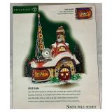 Department 56 North Pole Series The Egg Nog Pub Polar Palace Theater, KOLD Radio, The Antler Inn and An Irish Cheer for Santa