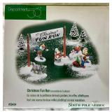 North Pole Series by Dept 56 Christmas Sweet Shop Gift Set, Teddy Bear Training Center, Christmas Fun Run and New Year