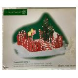 North Pole Series Dept 56 Teddy Bear Training Center Holiday Gift Set, Real Plastic Snow Factory, Welcome to Elfland Gateway Entrance, Peppermint Front Yard with Peppermint Candies Sidewalk