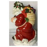 Department 56 Santa Cookie Jar and 2001 Father Christmas Peggy Toole 3" Salt and Pepper Shakers