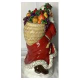 Department 56 Santa Cookie Jar and 2001 Father Christmas Peggy Toole 3" Salt and Pepper Shakers