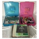 Large Scrapboooking Assortment of Papers, Stamps, Beads, Tools and More