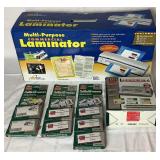 Multi Purpose Commercial Laminator, Small Laminator HL-4 and 6 boxes of Laminating Pouches