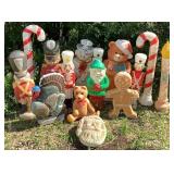 Vintage Holiday Blow Mold Yard Decorations