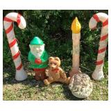 Vintage Holiday Blow Mold Yard Decorations