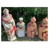 Vintage Blow Mold Nativity Set Yard Decorations