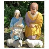 Vintage Blow Mold Nativity Set Yard Decorations
