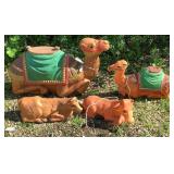 Vintage Blow Mold Nativity Set Yard Decorations