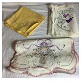Vintage Assortment of Embroidered Linens