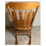 Vintage Hard Rock Maple Rose Engraving Motif Rocking Chair