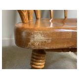 Vintage Hard Rock Maple Rose Engraving Motif Rocking Chair