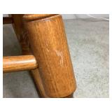 Vintage Hard Rock Maple Rose Engraving Motif Rocking Chair