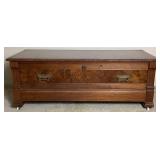 Antique Marble Top Coffee Table on Wheels with Drawer