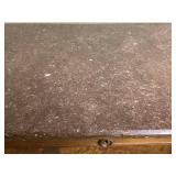 Antique Marble Top Coffee Table on Wheels with Drawer