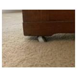 Antique Marble Top Coffee Table on Wheels with Drawer