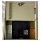 Four Safes - Sentry Combo Floor Safe 23" H x 17" W x 13.75" D , ADG Sports Electronic Safe 14" W x 10" D x 9.75" H and Two Metal Lock Boxes with keys