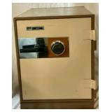 Sentry Fire Safe Model 2180 with key 15" W x 11" D x 13" H and Montgomery Ward Combo Floor Safe Model 9042 22" H x 23" D x 16.5" W