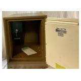 Sentry Fire Safe Model 2180 with key 15" W x 11" D x 13" H and Montgomery Ward Combo Floor Safe Model 9042 22" H x 23" D x 16.5" W