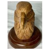 Hand Carved Eagle Head by Richard Southard 1986 and Red Mill Mfg. Handcrafted Eagle Figurine