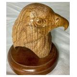 Hand Carved Eagle Head by Richard Southard 1986 and Red Mill Mfg. Handcrafted Eagle Figurine