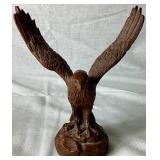 Hand Carved Eagle Head by Richard Southard 1986 and Red Mill Mfg. Handcrafted Eagle Figurine