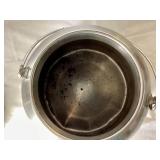 Two Stainless Steel Milk Containers/Buckets 13" H x 13" bottom diameter, 7.5" opening diameter