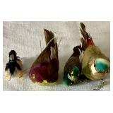 Feathered Bird Ornaments for Holiday Bird Tree - 37 assorted birds & feathers plus painted egg