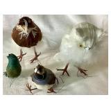 Feathered Bird Ornaments for Holiday Bird Tree - 37 assorted birds & feathers plus painted egg