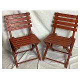 Childrens Vintage Folding Slat Table and Chairs