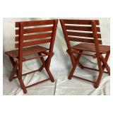 Childrens Vintage Folding Slat Table and Chairs