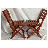 Childrens Vintage Folding Slat Table and Chairs