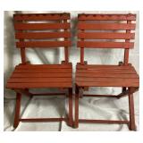 Childrens Vintage Folding Slat Table and Chairs
