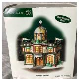 Department 56 North Pole Series Northern Lights Tinsel Mill, Cold Care Clinic, Hand Carved Nutcracker Factory and North Pole Town Hall