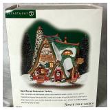 Department 56 North Pole Series Northern Lights Tinsel Mill, Cold Care Clinic, Hand Carved Nutcracker Factory and North Pole Town Hall