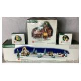 Dept 56 North Pole Series Lego Bundle - Lego Warehouse Forklift, Lego Building Creation Station, Brick Lift and Little Builders