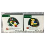 Dept 56 North Pole Series Lego Bundle - Lego Warehouse Forklift, Lego Building Creation Station, Brick Lift and Little Builders