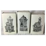 Dept 56 Early Editions of North Pole Series Tin Soldier Shop, Post Office and North Pole Chapel