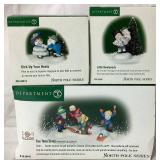 North Pole Series Dept 56 Character Figurines & Accessories - 12 boxes with Two Candy Cane Fences & Peppermint Sidewalk